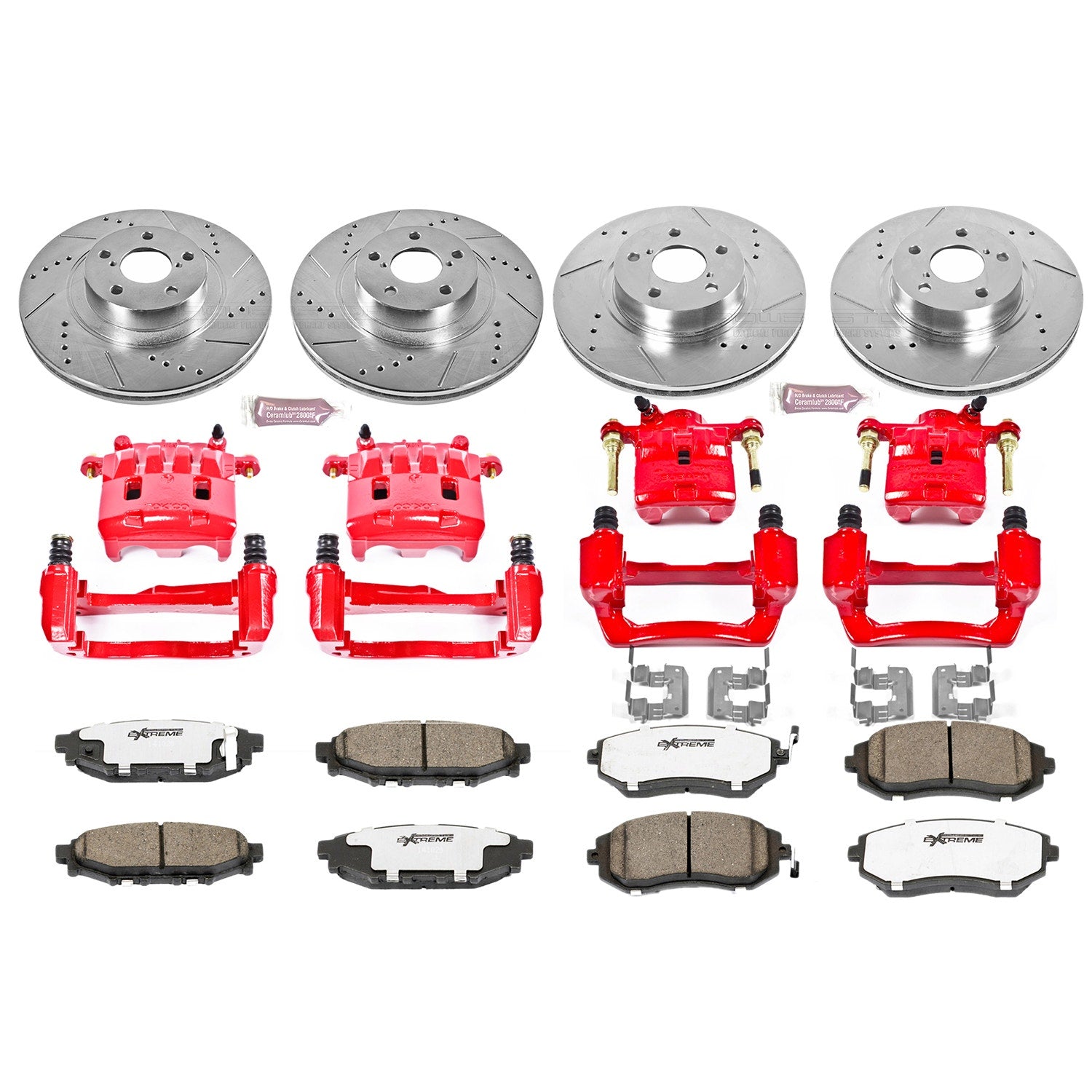 Power Stop KC6110-26 - Z26 Extreme Street Warrior 1-Click Brake Kit With Calipers (Front And Rear) vehicle fitment brake part