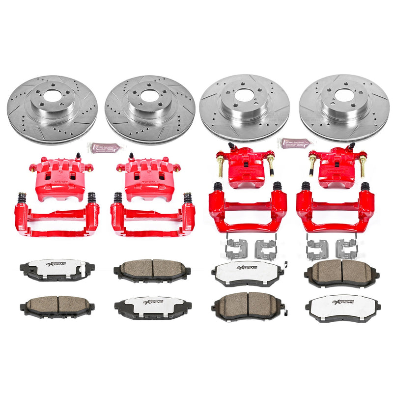 Power Stop KC6110-26 - Z26 Extreme Street Warrior 1-Click Brake Kit With Calipers (Front And Rear) vehicle fitment brake part