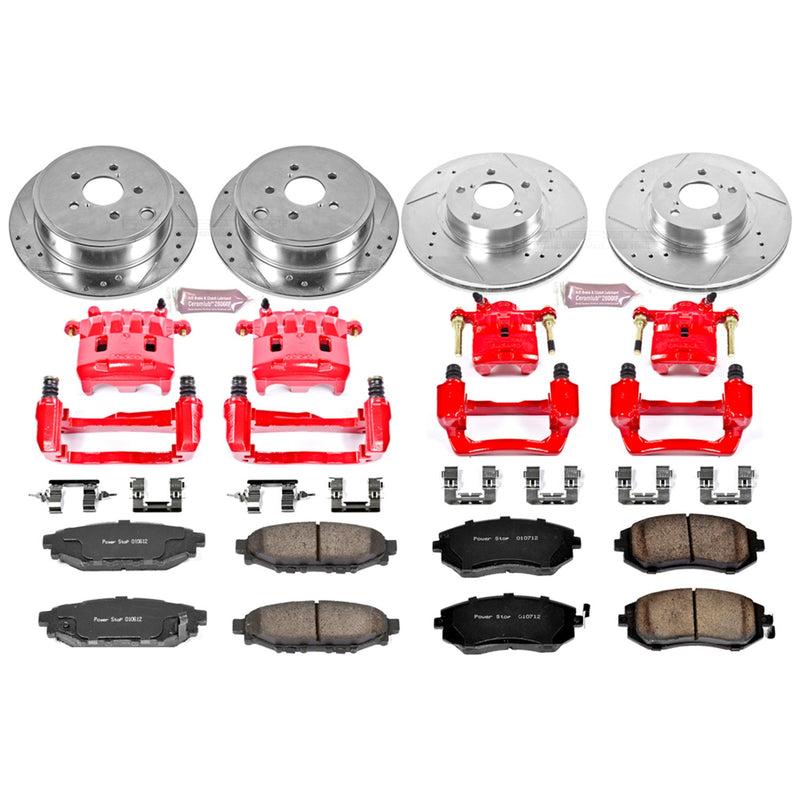 Power Stop KC6110 Z23 Evolution Sport Performance 1-Click Brake Kit With Calipers (Front And Rear) for 2008-2010 Subaru Impreza 2.5I Outback Sport product image