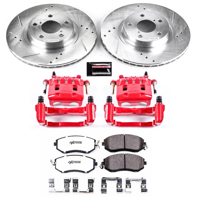 Power Stop KC6111 26 - Z26 Street Warrior 1-Click Front Brake Kit With Calipers for 2011 Subaru Impreza 2.5I, 2.5I Premium, Outback Sport product image