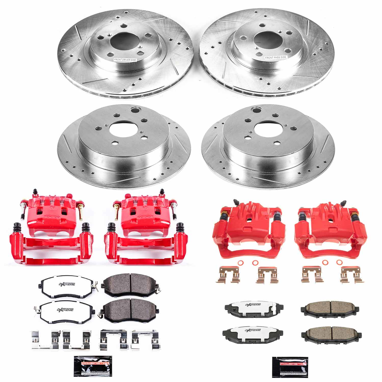 Power Stop KC6113-26 Front And Rear Z26 Extreme Street Warrior 1-Click Pad And Rotor Kit With Calipers for 2012-2014 Subaru Impreza Base, Limited, Premium, Sport Limited, Sport Premium product image