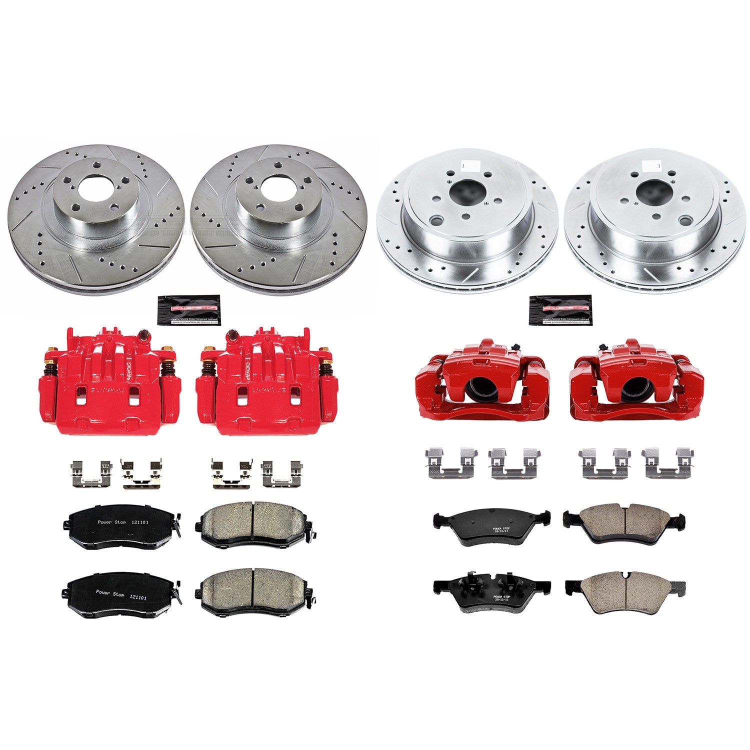 Power Stop KC6164 - Z23 Evolution Sport Performance 1-Click Drilled And Slotted Front And Rear Brake Kit With Calipers vehicle fitment brake part
