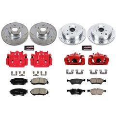 Power Stop KC6164 - Z23 Evolution Sport Performance 1-Click Drilled And Slotted Front And Rear Brake Kit With Calipers vehicle fitment brake part