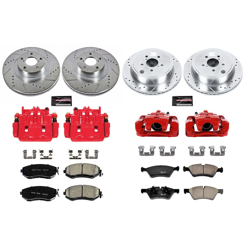 Power Stop KC6164 - Z23 Evolution Sport Performance 1-Click Drilled And Slotted Front And Rear Brake Kit With Calipers vehicle fitment brake part