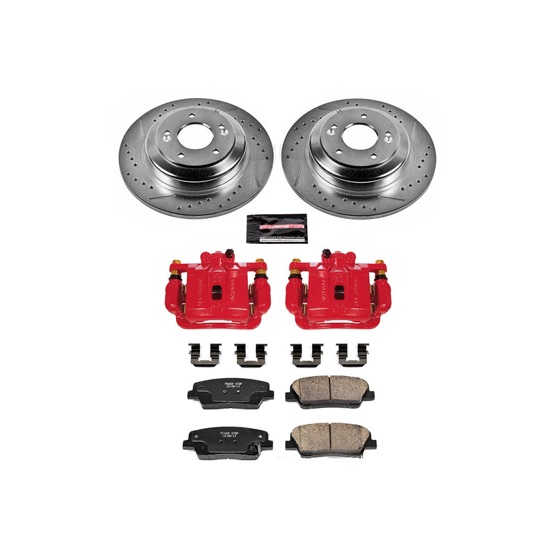 Power Stop KC6168 Z23 Evolution Sport Performance 1-Click Drilled And Slotted Rear Brake Kit With Calipers for 2010-2016 Hyundai Genesis Coupe product image