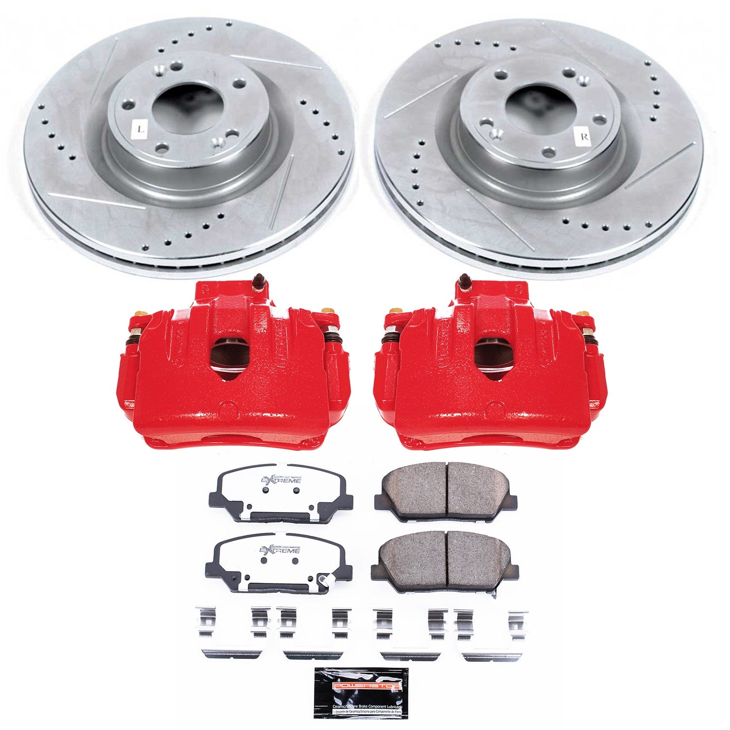 Power Stop KC6169-26 - Z26 Street Warrior 1-Click Front Brake Kit With Calipers vehicle fitment brake part