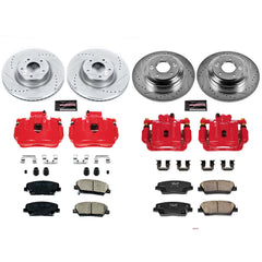 Power Stop KC6170 Z23 Evolution Sport Performance 1-Click Drilled And Slotted Front And Rear Brake Kit With Calipers for 2010-2016 Hyundai Genesis Coupe product image