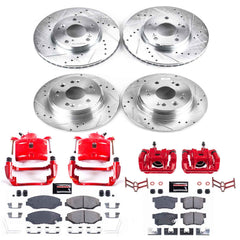 Power Stop KC6171 Front And Rear Z23 Evolution Sport Performance 1-Click Pad And Rotor Kit With Calipers for 2002-2004 Honda CR-V product image