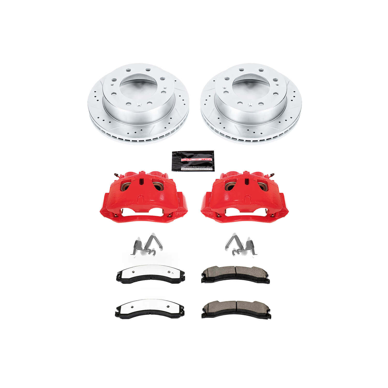 Power Stop KC6258-36 - Z36 Extreme Performance Truck And Tow 1-Click Drilled And Slotted Front Brake Kit With Calipers vehicle fitment brake part