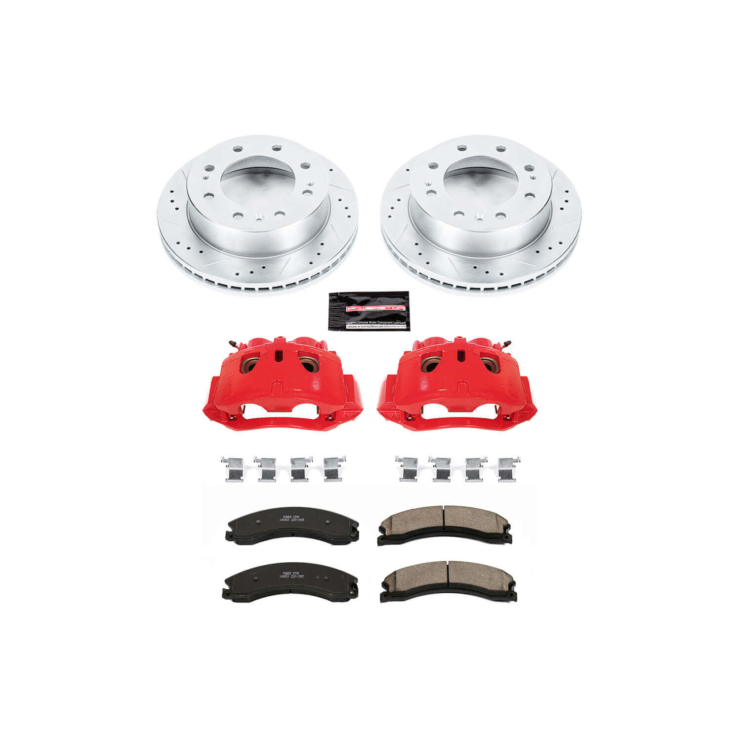 Power Stop KC6258 Z23 Evolution Sport Performance 1-Click Drilled And Slotted Front Brake Kit With Calipers for 2012-2019 Chevrolet Silverado 2500 Hd product image