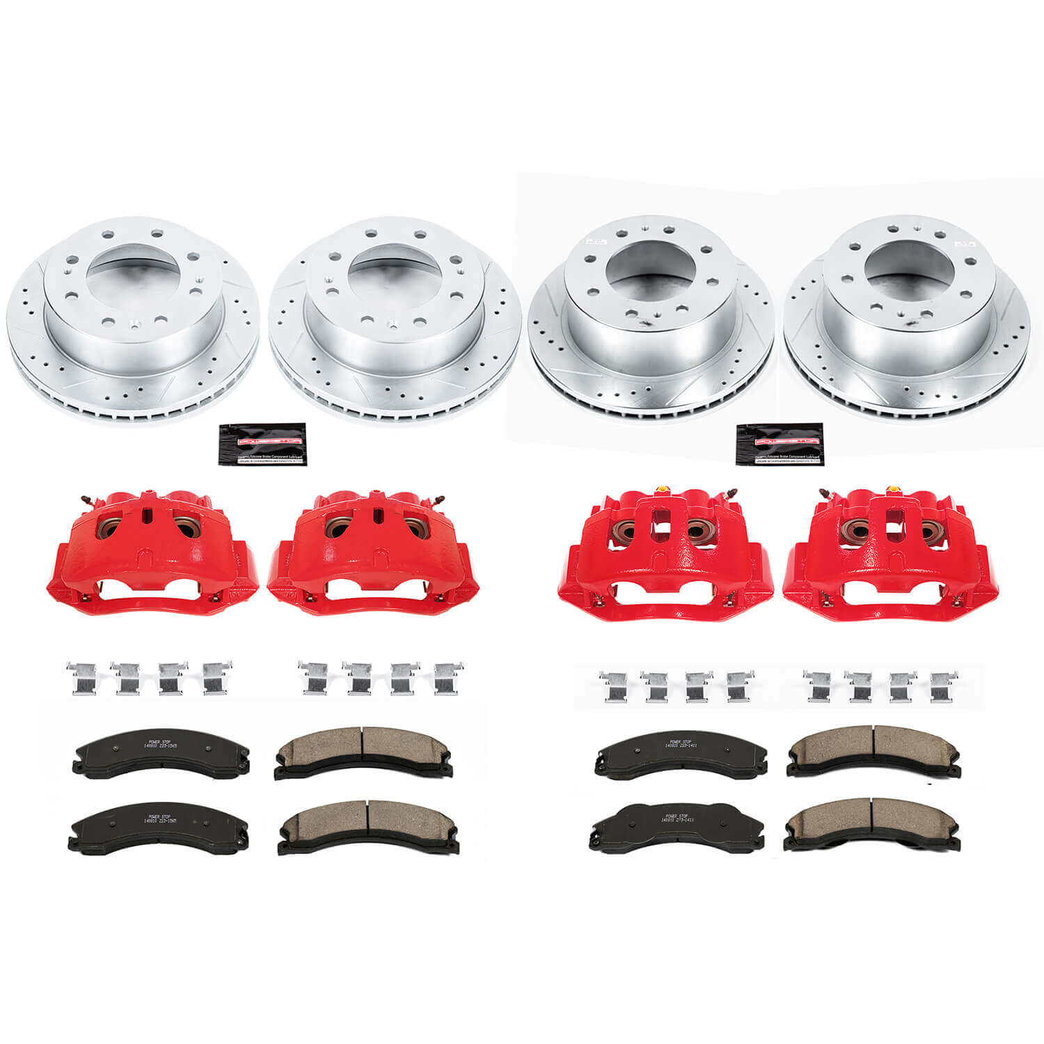 Power Stop KC6259 Z23 Evolution Sport Performance 1-Click Drilled And Slotted Front And Rear Brake Kit With Calipers for 2012-2019 Chevrolet Silverado 2500 Hd product image