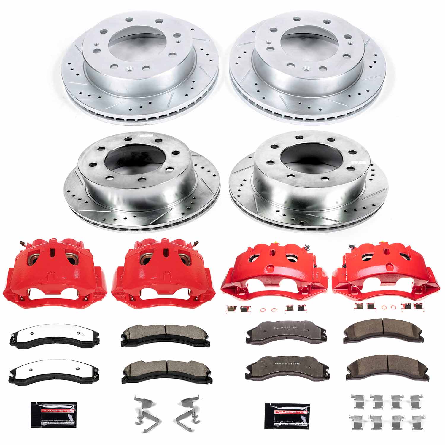 Power Stop KC6260-36 Z36 Extreme Performance Truck And Tow 1-Click Pad And Rotor Kit With Calipers for 2012-2019 Chevrolet Silverado 3500 HD product image