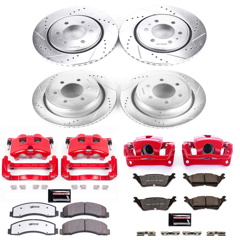 Power Stop KC6268-36 Z36 Extreme Performance Truck And Tow 1-Click Brake Kit With Calipers (Front And Rear) for 2012-2018 Ford F-150 product image