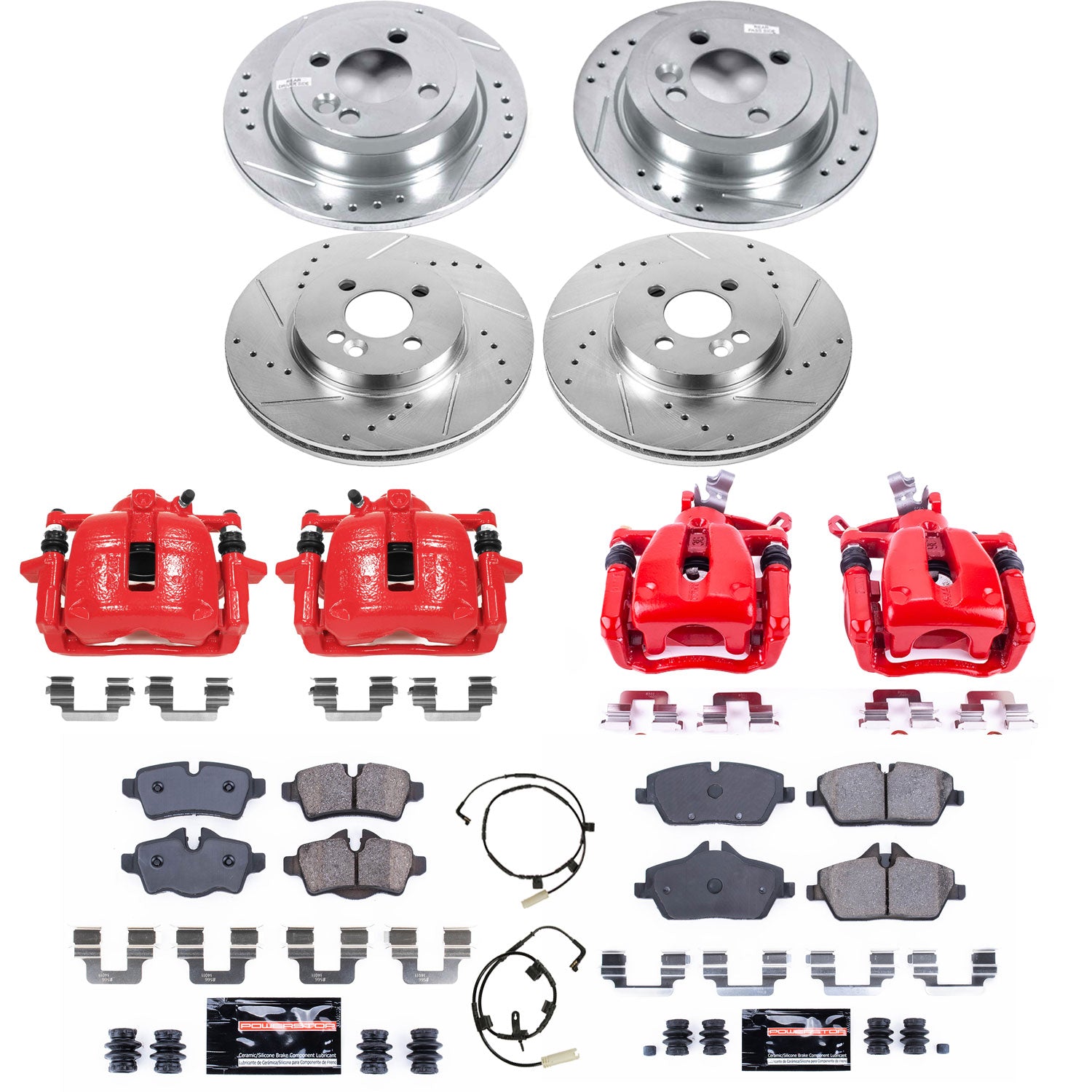 Power Stop KC6298 Z23 Evolution Sport Performance Pad And Rotor Kit With Calipers for 2007 MINI Cooper Base Hatchback product image