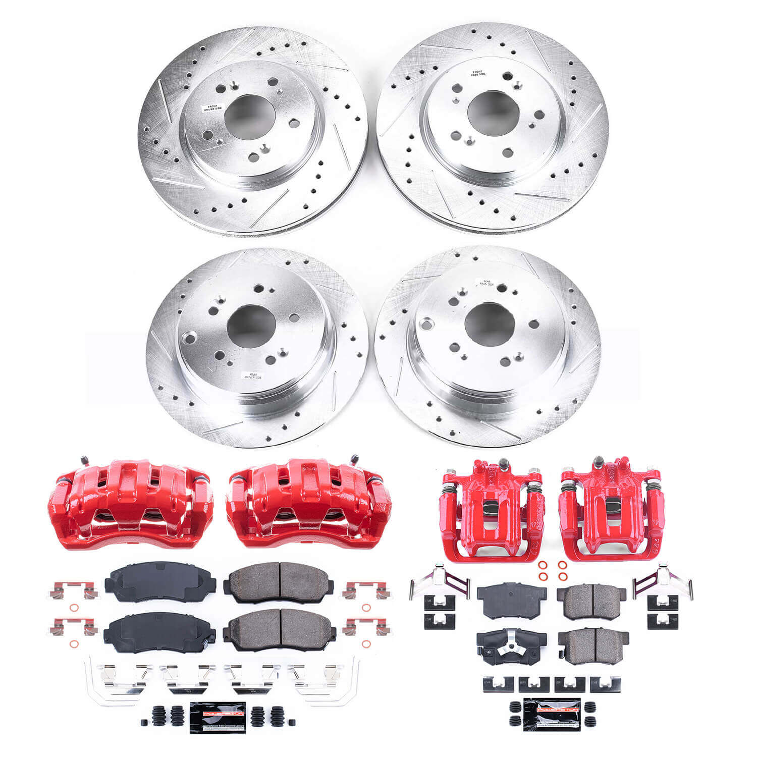 Power Stop KC6305 Front And Rear Z23 Evolution Sport Performance 1-Click Pad And Rotor Kit With Calipers for 2012-2016 Honda CR-V All Wheel Drive product image