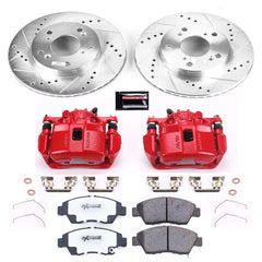 Power Stop KC6317-26 - Z26 Extreme Street Warrior 1-Click Drilled And Slotted Front Brake Kit With Calipers vehicle fitment brake part