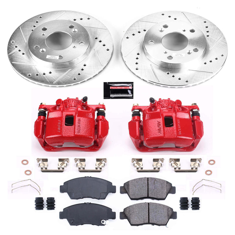 Power Stop KC6317 Z23 Evolution Sport Performance 1-Click Drilled And Slotted Front Brake Kit With Calipers for 2012-2015 Acura Ilx product image
