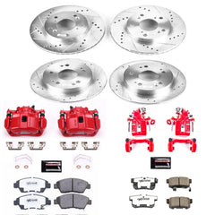 Power Stop KC6318-26 - Z26 Extreme Street Warrior 1-Click Drilled And Slotted Front And Rear Brake Kit With Calipers vehicle fitment brake part