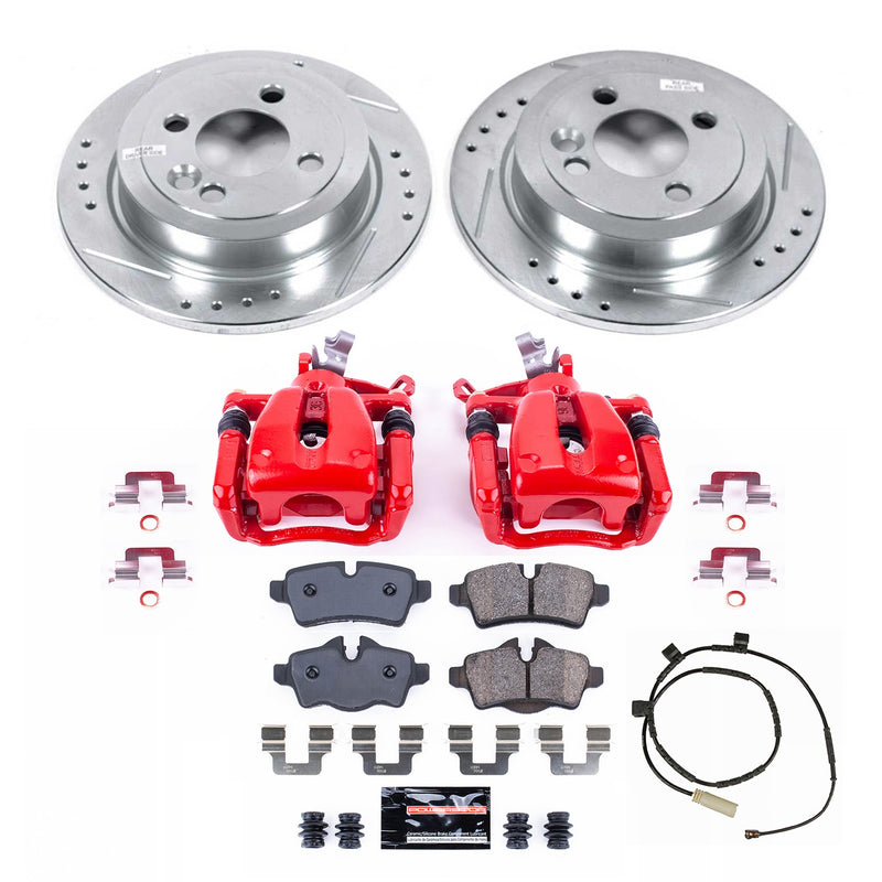 Power Stop KC633 Rear Z23 Evolution Sport Performance 1-Click Pad And Rotor Kit With Calipers for 2011 MINI Cooper Base, Clubman, S, S Clubman product image