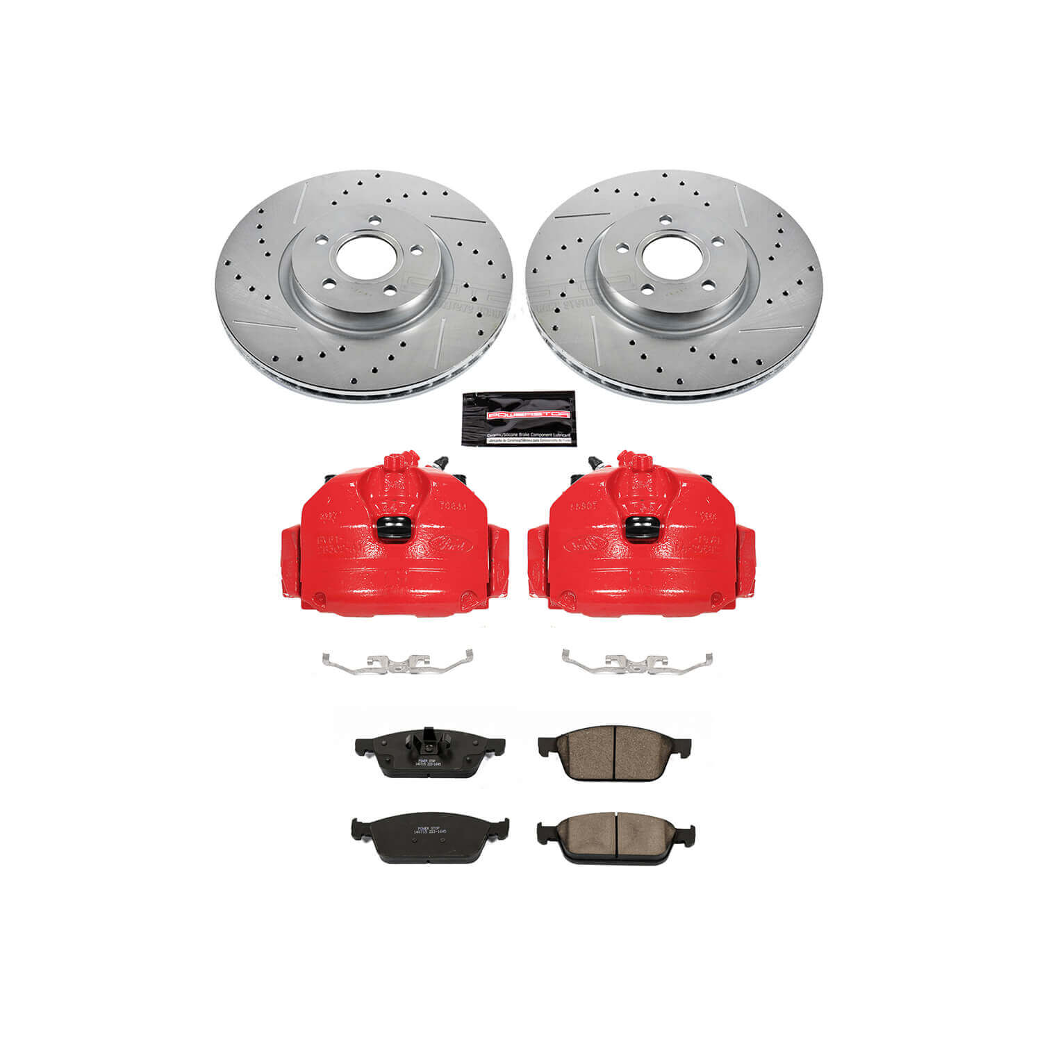 Power Stop KC6349 Z23 Evolution Sport Performance 1-Click Drilled And Slotted Front Brake Kit With Calipers for 2013-2018 Ford Escape product image