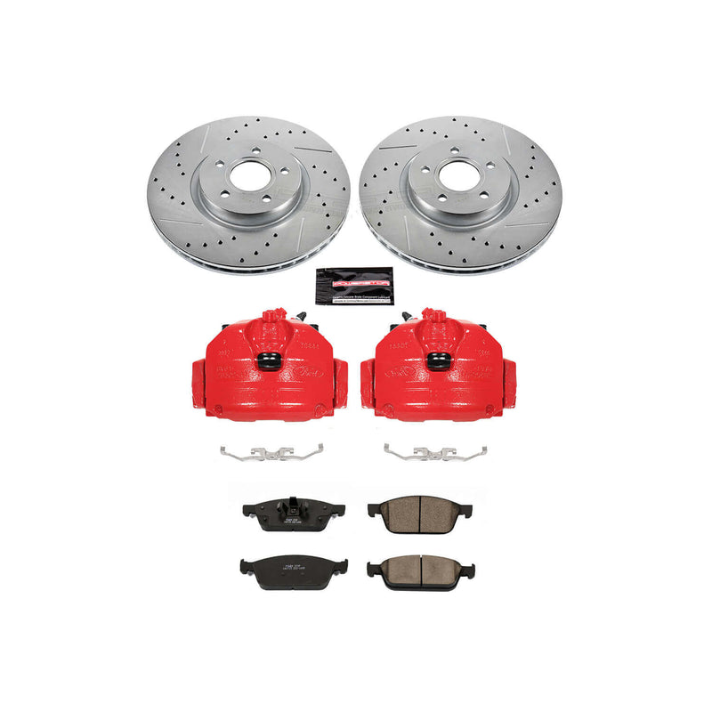Power Stop KC6349 Z23 Evolution Sport Performance 1-Click Drilled And Slotted Front Brake Kit With Calipers for 2013-2018 Ford Escape product image