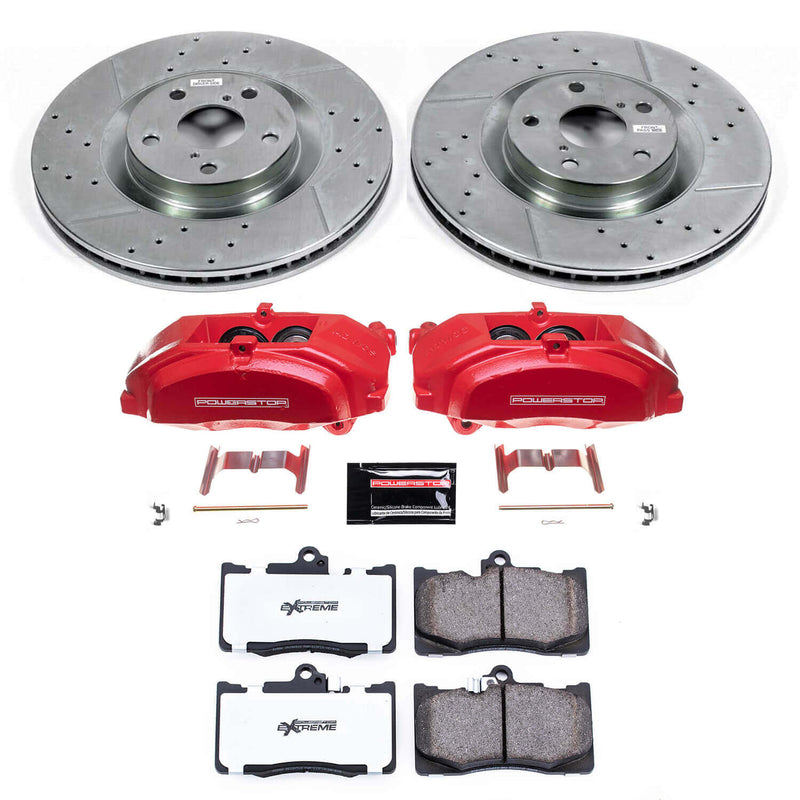 Power Stop KC6355-26 Z26 Street Warrior 1-Click Pad And Rotor Kit With Calipers for 2018-2019 Lexus GS300 Base product image