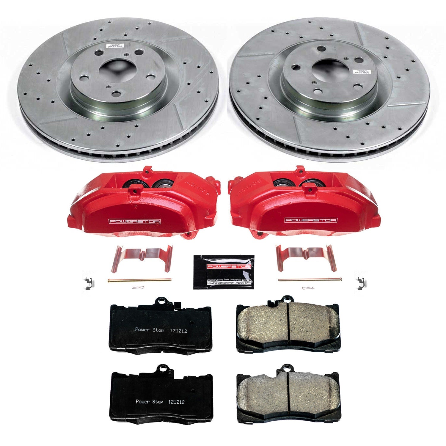 Power Stop KC6355 Z23 Evolution Sport Performance Pad And Rotor Kit With Calipers for 2018-2019 Lexus GS300 Base product image