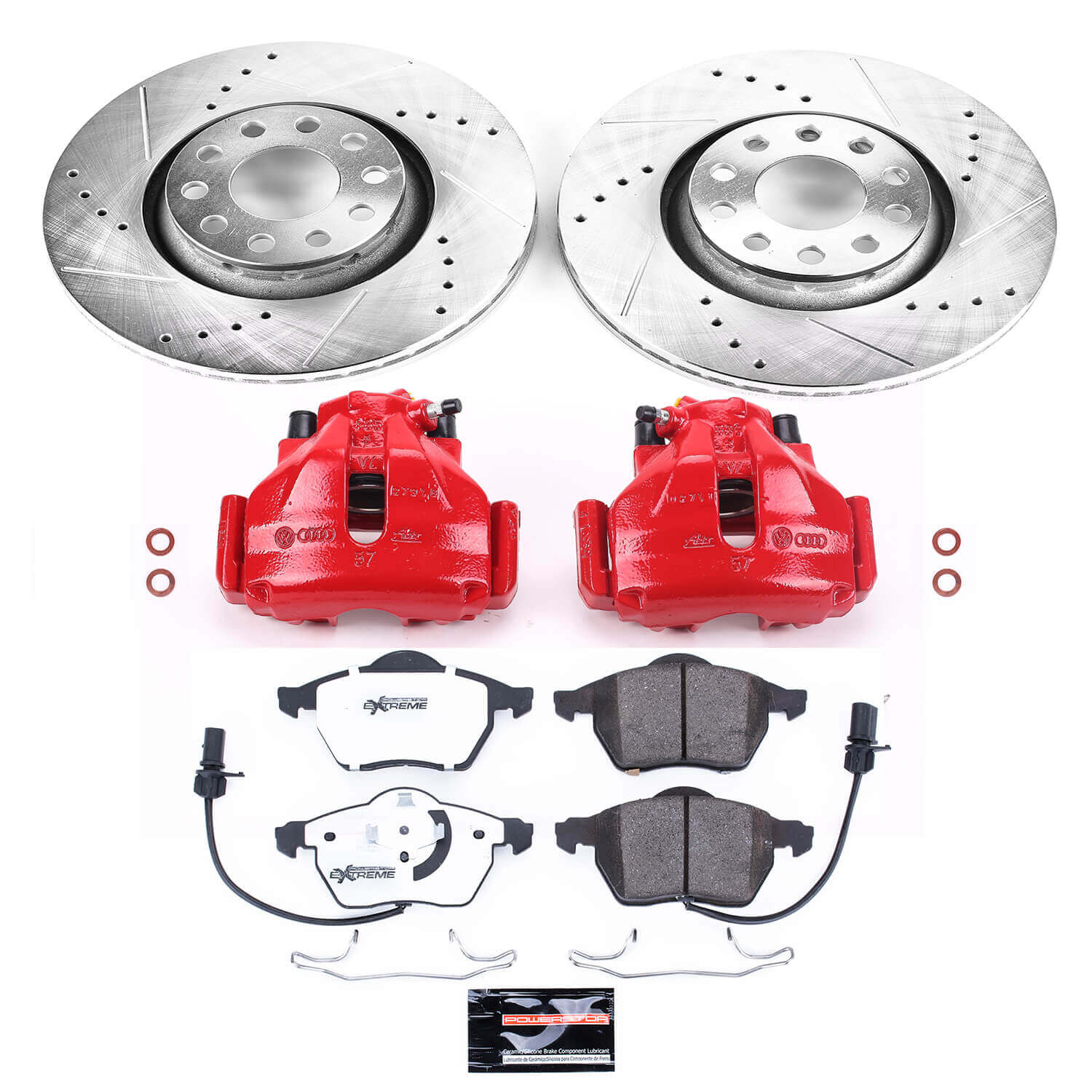 Power Stop KC636-26 - Z26 Street Warrior 1-Click Front Brake Kit With Calipers vehicle fitment brake part