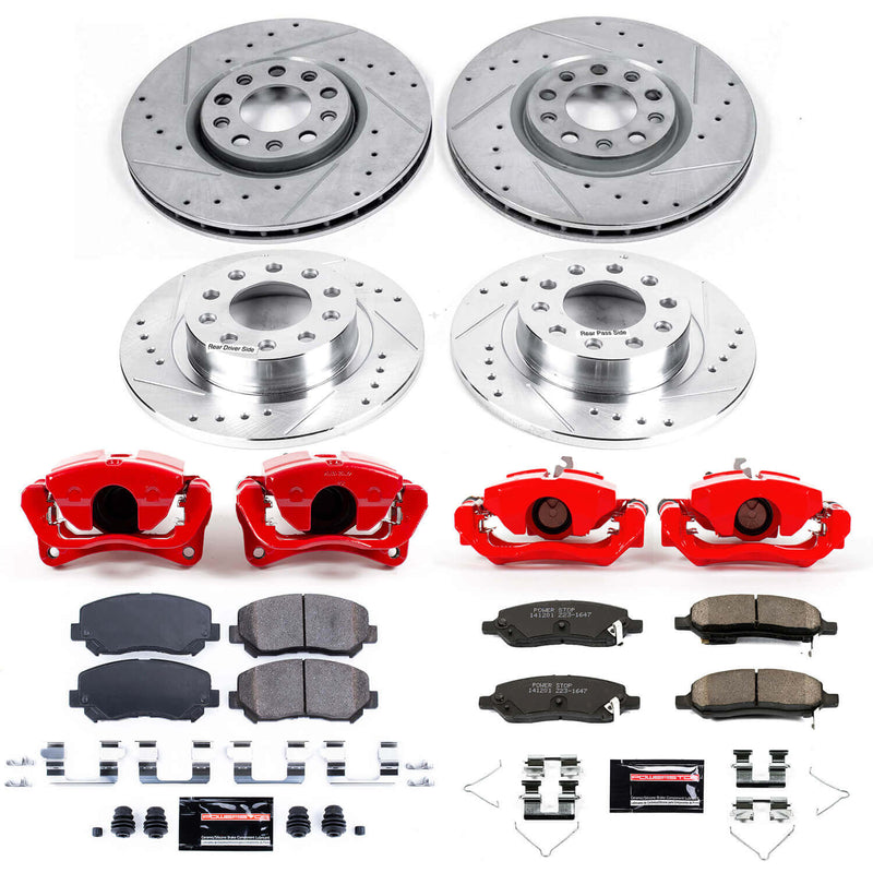 Power Stop KC6373 Z23 Evolution Sport Performance 1-Click Brake Kit With Calipers (Front And Rear) for 2013-2016 Dodge Dart product image