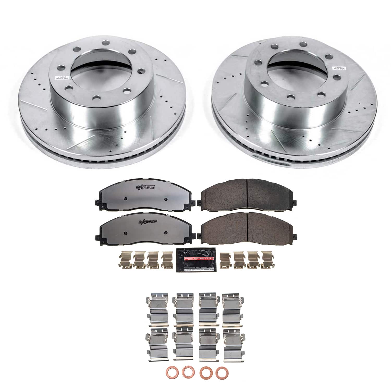 Power Stop KC6403-36 Front Z36 Extreme Performance Truck And Tow 1-Click Pad And Rotor Kit With Calipers for 2012-2022 Ford F-250 Super Duty 4 Wheel Drive product image