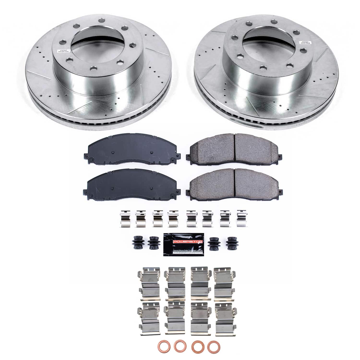Power Stop KC6403 Front Z23 Evolution Sport Performance 1-Click Pad And Rotor Kit With Calipers for 2012-2022 Ford F-250 Super Duty 4 Wheel Drive product image