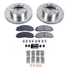 Power Stop KC6403 Front Z23 Evolution Sport Performance 1-Click Pad And Rotor Kit With Calipers for 2012-2022 Ford F-250 Super Duty 4 Wheel Drive product image
