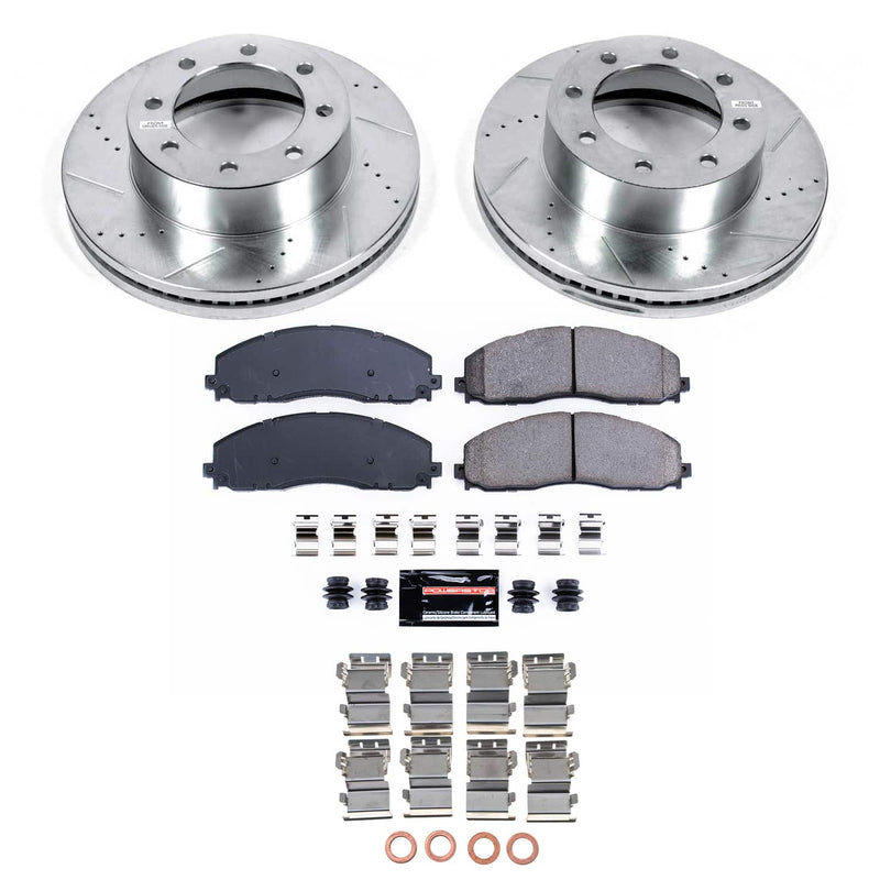 Power Stop KC6403 Front Z23 Evolution Sport Performance 1-Click Pad And Rotor Kit With Calipers for 2012-2022 Ford F-250 Super Duty 4 Wheel Drive product image