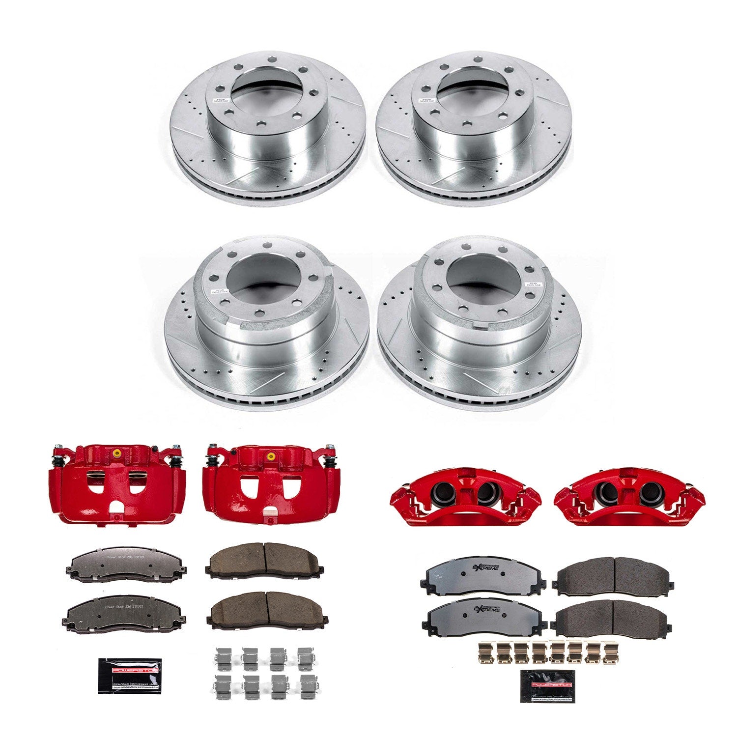 Power Stop KC6405-36 Front And Rear Z36 Extreme Performance Truck And Tow 1-Click Pad And Rotor Kit With Calipers for 2012-2022 Ford F-250 Super Duty 4 Wheel Drive product image