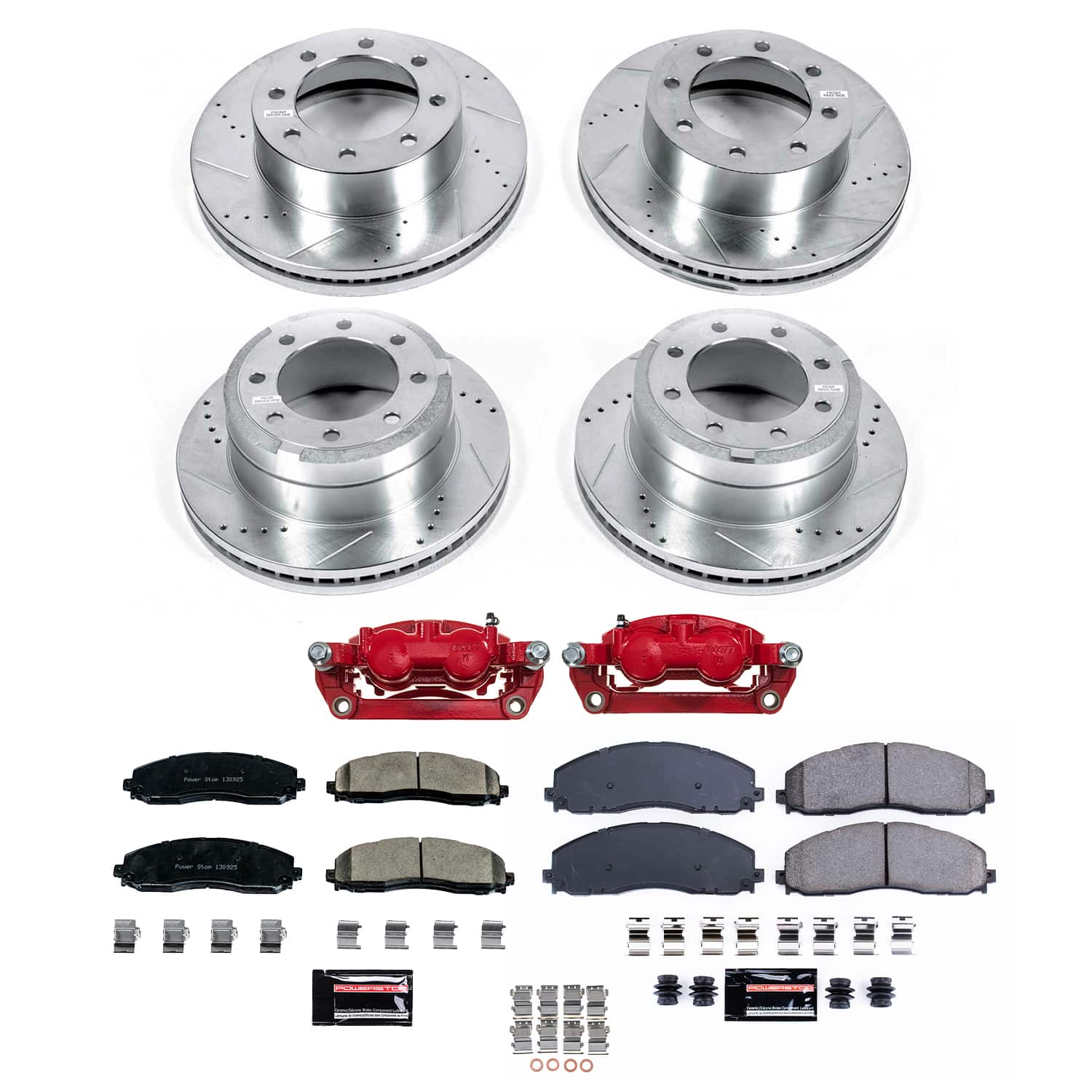 Power Stop KC6405 Front And Rear Z23 Evolution Sport Performance 1-Click Pad And Rotor Kit With Calipers for 2012-2022 Ford F-250 Super Duty 4 Wheel Drive product image