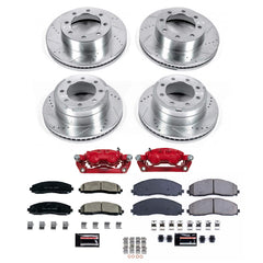 Power Stop KC6405 Front And Rear Z23 Evolution Sport Performance 1-Click Pad And Rotor Kit With Calipers for 2012-2022 Ford F-250 Super Duty 4 Wheel Drive product image