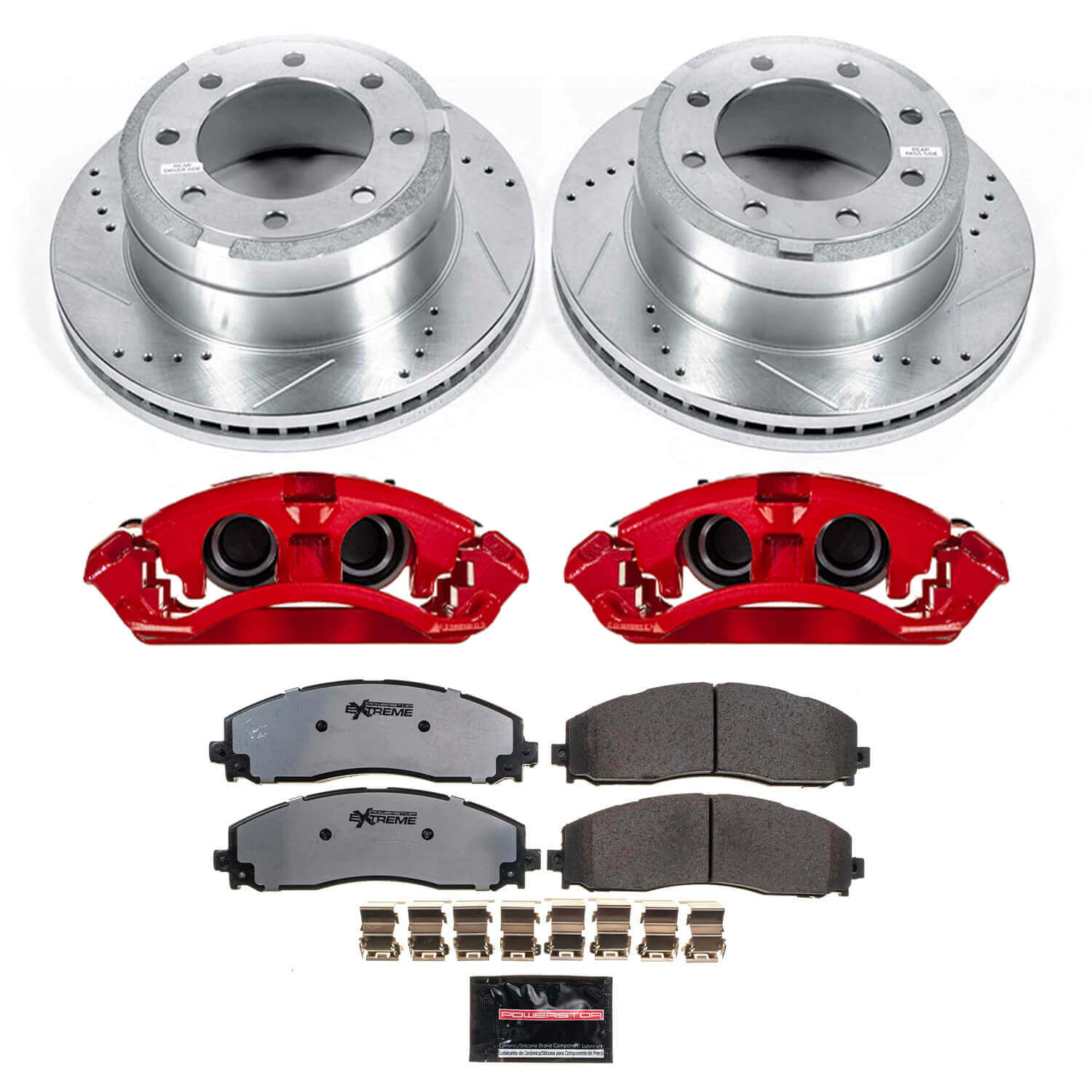 Power Stop KC6407A-36 Rear Z36 Extreme Performance Truck And Tow 1-Click Pad And Rotor Kit With Calipers for 2012-2022 Ford F-250 Super Duty product image
