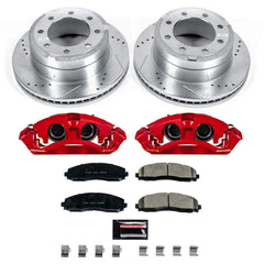 Power Stop KC6407A Rear Z23 Evolution Sport Performance 1-Click Pad And Rotor Kit With Calipers for 2012-2022 Ford F-250 Super Duty product image