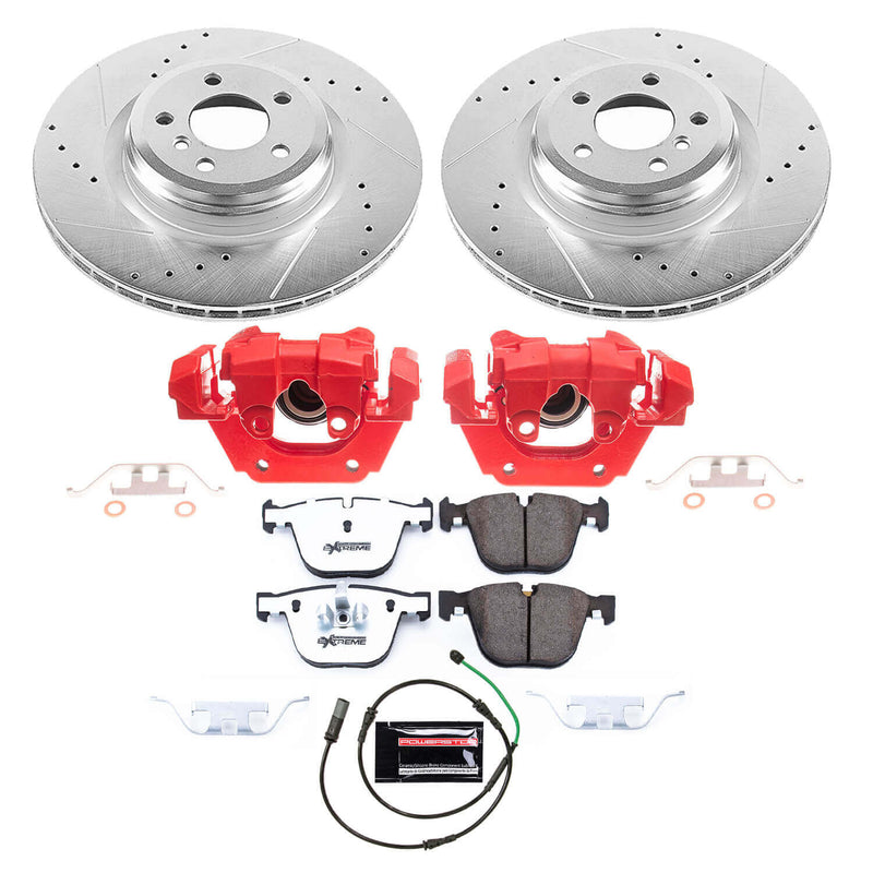 Power Stop KC6416-26 Rear Z26 Extreme Street Warrior 1-Click Pad And Rotor Kit With Calipers for 2010-2015 BMW 550I GT product image