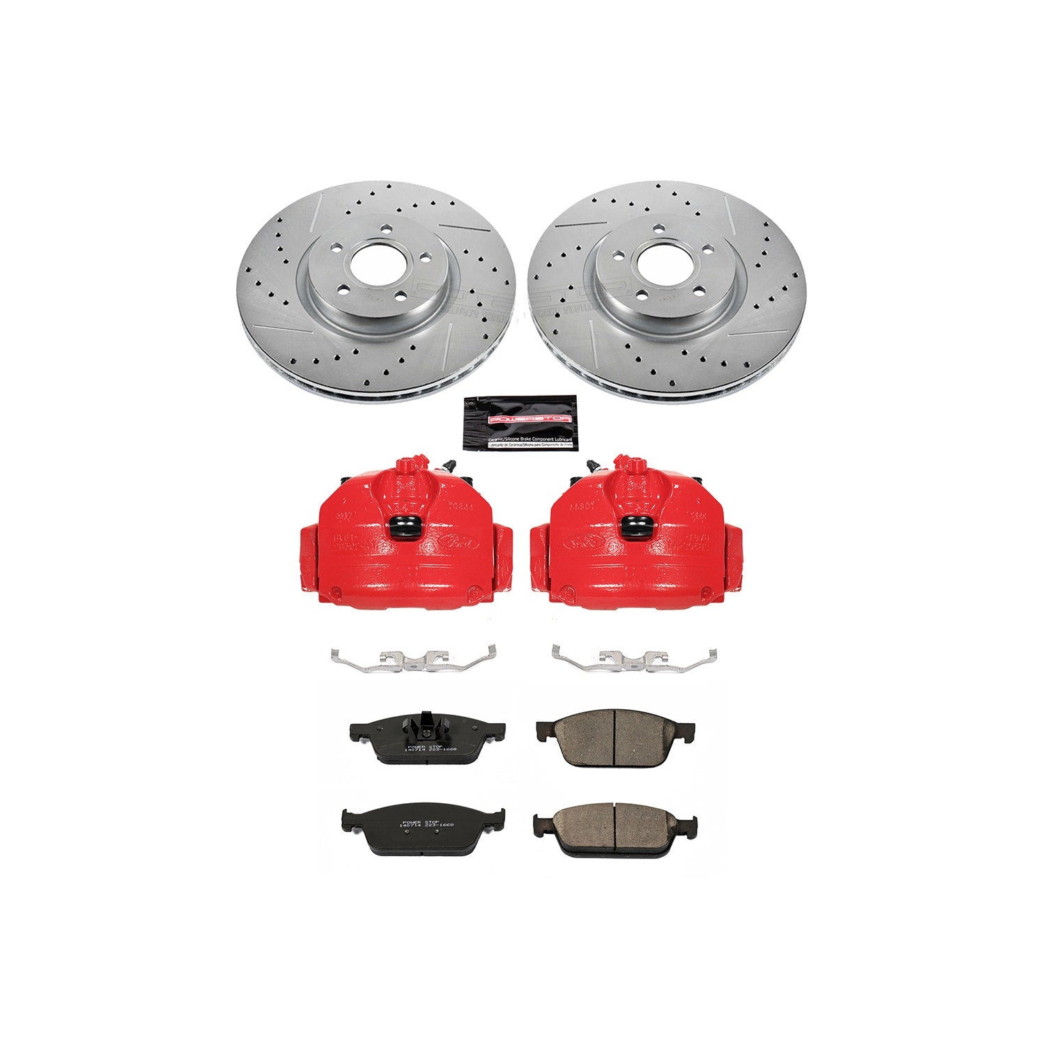 Power Stop KC6479 Z23 Evolution Sport Performance 1-Click Drilled And Slotted Front Brake Kit With Calipers for 2013-2014 Ford Focus St product image
