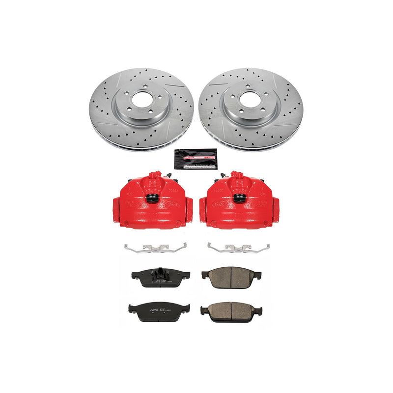 Power Stop KC6479 Z23 Evolution Sport Performance 1-Click Drilled And Slotted Front Brake Kit With Calipers for 2013-2014 Ford Focus St product image