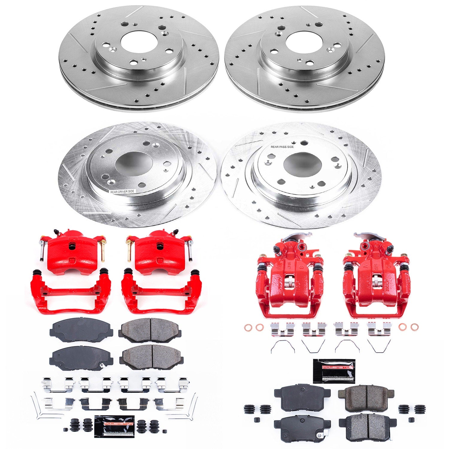 Power Stop KC6491 Z23 Evolution Sport Performance Pad And Rotor Kit With Calipers for 2013-2015 Honda Accord LX, LX-S product image