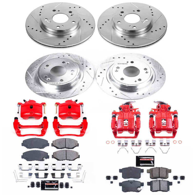 Power Stop KC6491 Z23 Evolution Sport Performance Pad And Rotor Kit With Calipers for 2013-2015 Honda Accord LX, LX-S product image