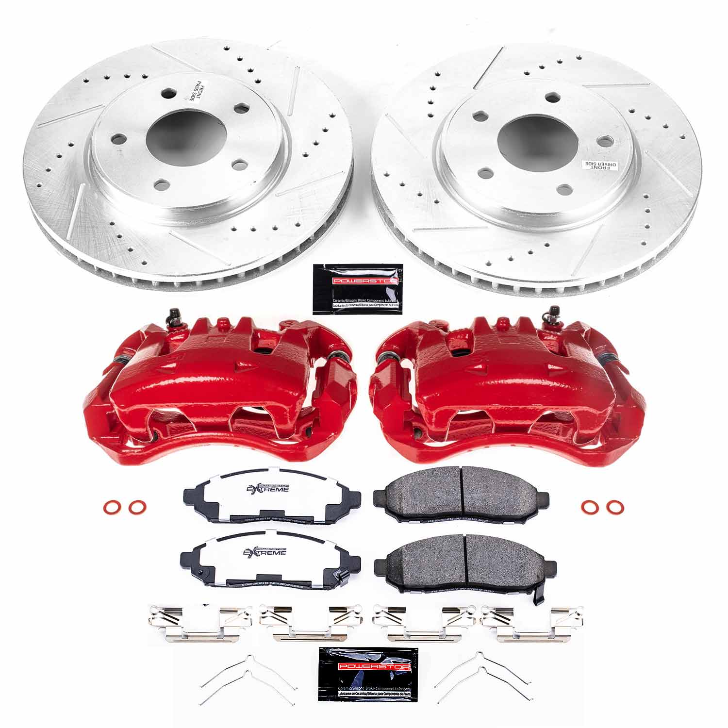 Power Stop KC6492-36 Front Z36 Extreme Performance Truck And Tow 1-Click Pad And Rotor Kit With Calipers for 2015-2018 Chevrolet City Express product image