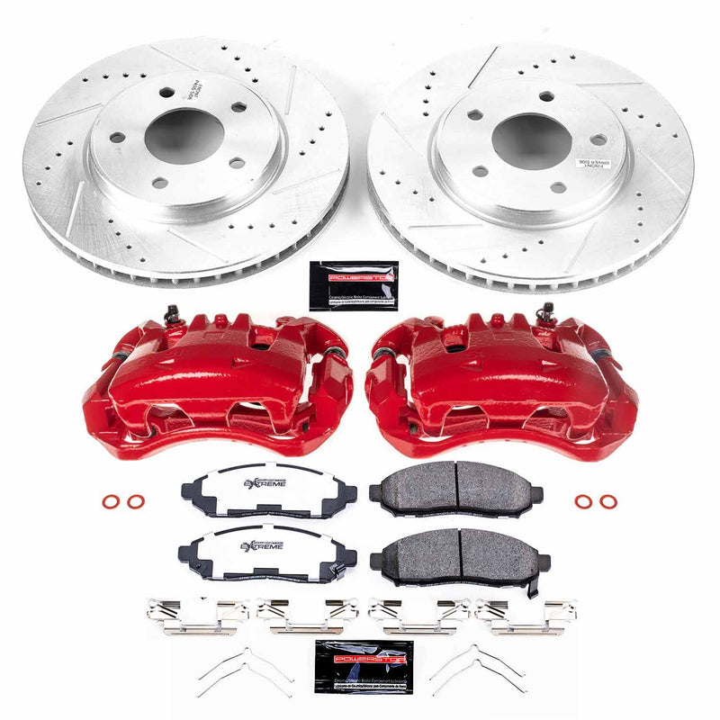 Power Stop KC6492-36 Front Z36 Extreme Performance Truck And Tow 1-Click Pad And Rotor Kit With Calipers for 2015-2018 Chevrolet City Express product image