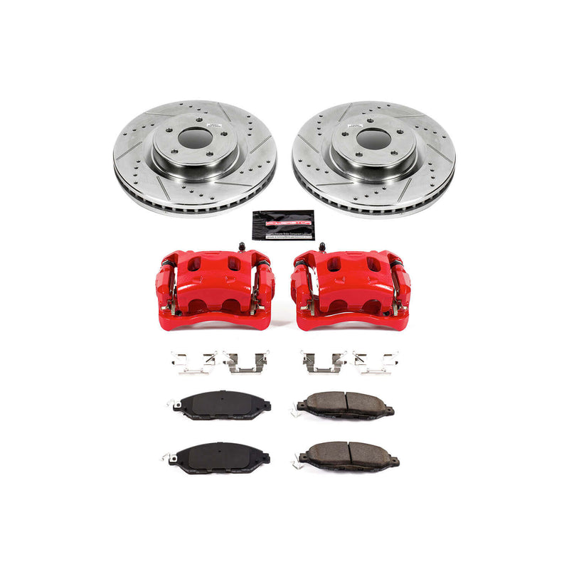 Power Stop KC6496 Z23 Evolution Sport Performance 1-Click Drilled And Slotted Front Brake Kit With Calipers for 2013-2024 INFINITI JX35 product image