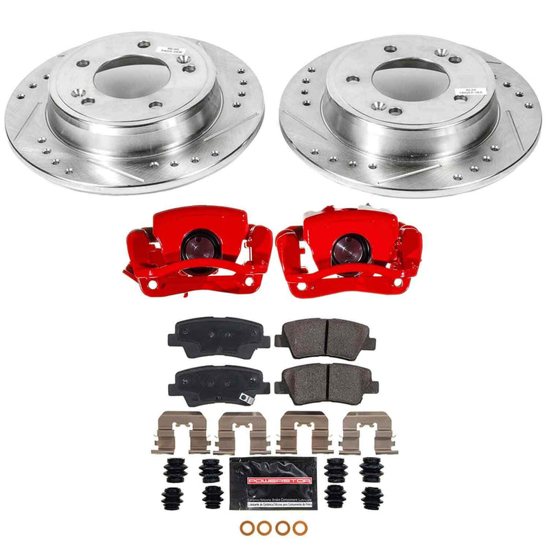 Power Stop KC6501A Rear Z23 Evolution Sport Pad And Rotor Kit With Calipers for 2016 Hyundai Veloster product image