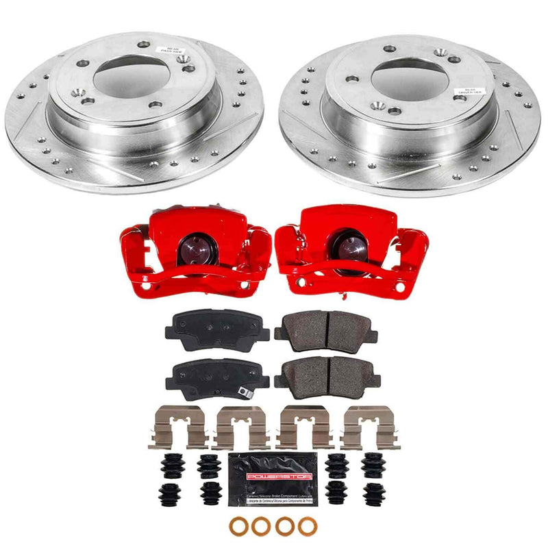 Power Stop KC6501 Rear Z23 Evolution Sport Pad And Rotor Kit With Calipers for 2017-2019 Kia Soul product image
