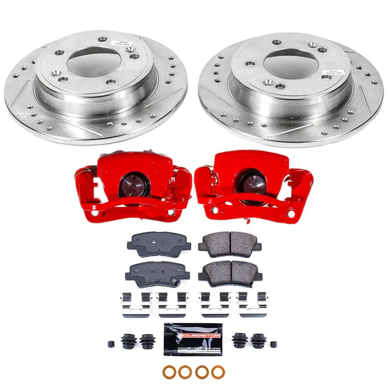 Power Stop KC6502A Rear Z23 Evolution Sport Pad And Rotor Kit With Calipers for 2014-2016 Kia Soul product image