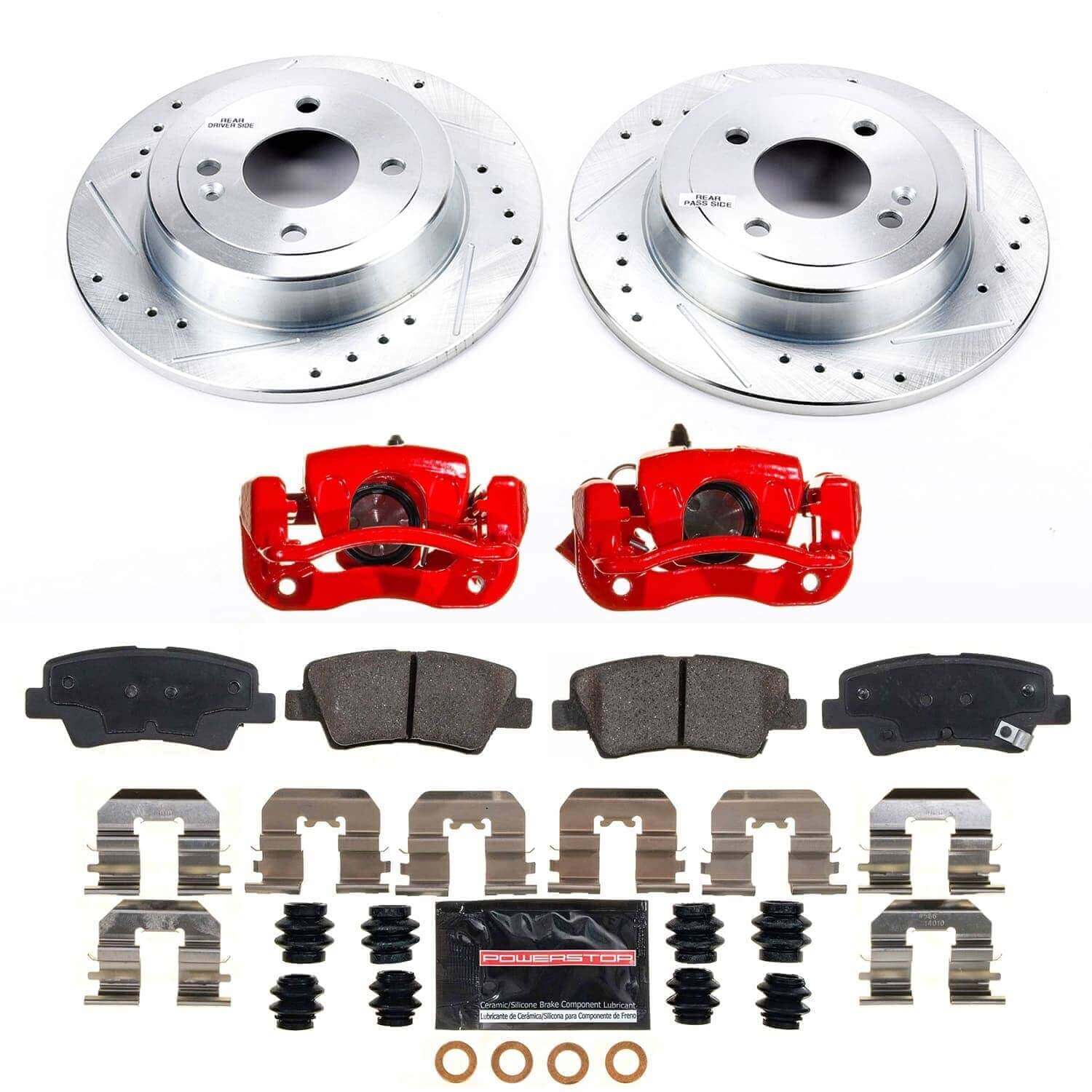 Power Stop KC6507A - Rear Z23 Evolution Sport Pad And Rotor Kit With Calipers vehicle fitment brake part